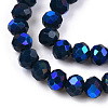 Electroplate Opaque Solid Color Glass Beads Strands EGLA-A034-P4mm-L22-3