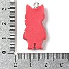 Opaque Resin Cat Pendants RESI-S399-07E-3