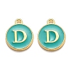 Golden Plated Alloy Enamel Charms X-ENAM-Q437-15D-1