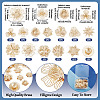 13Pcs 13 Styles Brass Bead Caps KK-TA0008-26KCG-4