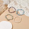 4Pcs 4 Style Natural Pearl & Mixed Gemstone Chips Beaded Stretch Bracelets Set BJEW-JB08915-5