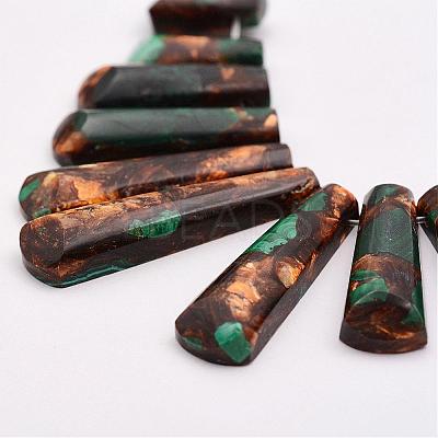Assembled Bronzite and Malachite Beads Strands G-P298-C01-1