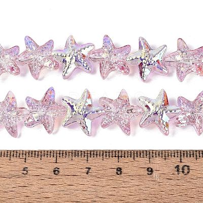 Electroplate Transparent Glass Beads Strands EGLA-Q136-01A-11-1