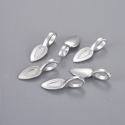 Tibetan Style Alloy Glue-on Flat Pad Bails X-TIBEP-AB3348Y-S-1