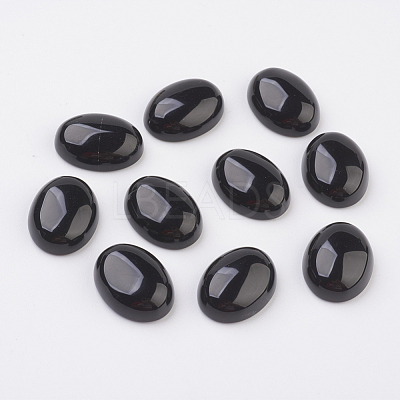 Natural Obsidian Flat Back Cabochons G-G741-22x30mm-20-1