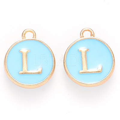 Golden Plated Alloy Enamel Charms ENAM-S118-04L-1