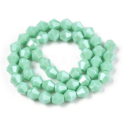 Opaque Solid Color Electroplate Glass Beads Strands EGLA-A039-P6mm-A20-1