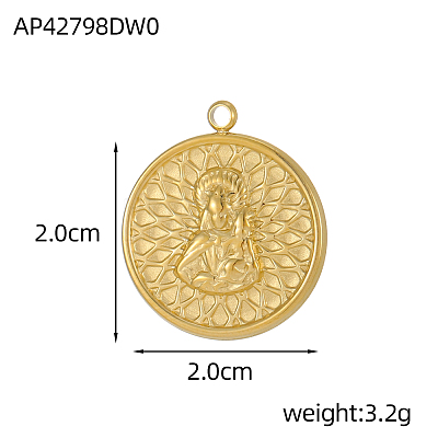 304 Stainless Steel Pendants STAS-OY002-22G-1