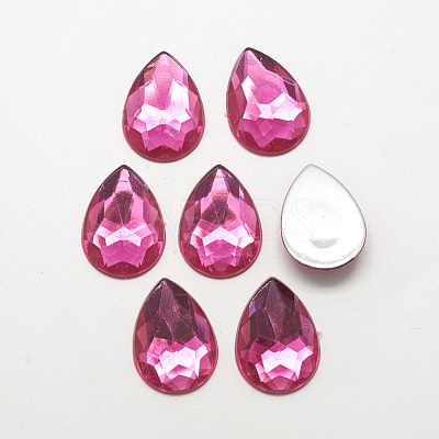 Acrylic Rhinestone Flat Back Cabochons GACR-Q010-10x14-05-1