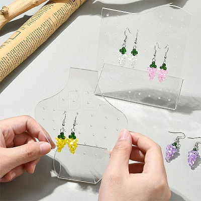 4Pcs 2 Styles Acrylic Earring Display Frame EDIS-YW0001-07-1