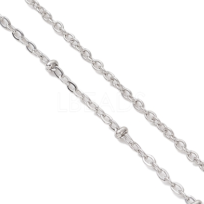 304 Stainless Steel Cable Chain Satellite Chain Slider Necklace Making AJEW-JB01511-02-1