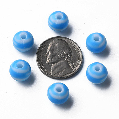 Opaque Striped Acrylic Beads MACR-S373-27D-09-1