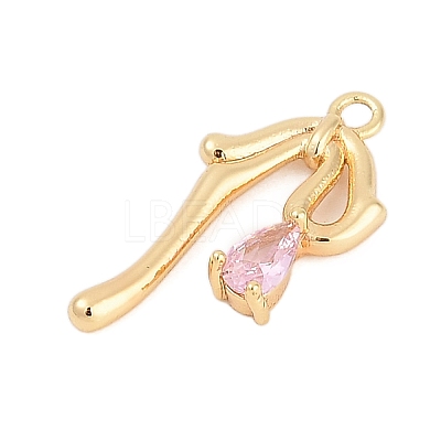 Brass Micro Pave Cubic Zirconia Pendants ZIRC-P122-05C-G02-1