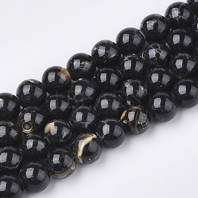Assembled Synthetic Turquoise and Shell Beads Strands G-S212-8mm-11-1