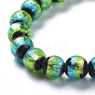 Handmade Silver Foil Lampwork Beads FOIL-K001-02B-8mm-1
