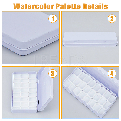 Watercolor Paints Tins Plastic Iron Box AJEW-WH0518-55-1