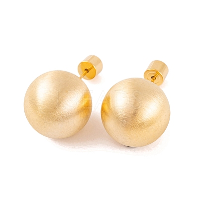 Round Ball Drawbench Brass Ear False Plugs for Women LS-EJEW-G391-24A-G-1