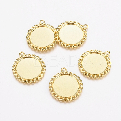 Tibetan Style Pendant Cabochon Settings TIBE-21668-G-RS-1