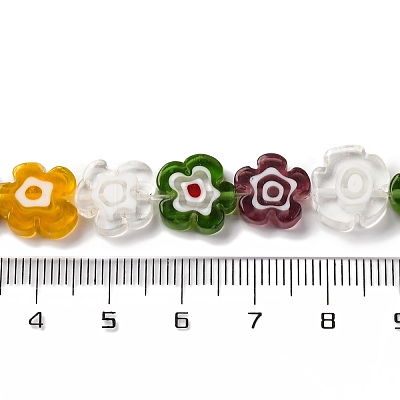 Handmade Millefiori Lampwork Beads Strands X-LAMP-G164-03J-1