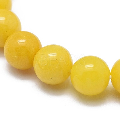 Natural Yellow Jade Bead Stretch Bracelets BJEW-K212-A-038-1