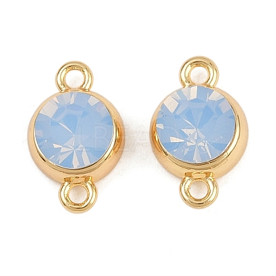 Brass Pave Cubic Zirconia Connector Charms KK-H078-06G-01-1
