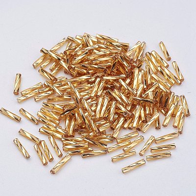 Glass Twisted Bugle Beads SEED-E002-9mm-822#-1