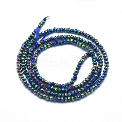 Electroplate Glass Beads Strands GLAA-F079-A-FP07-1
