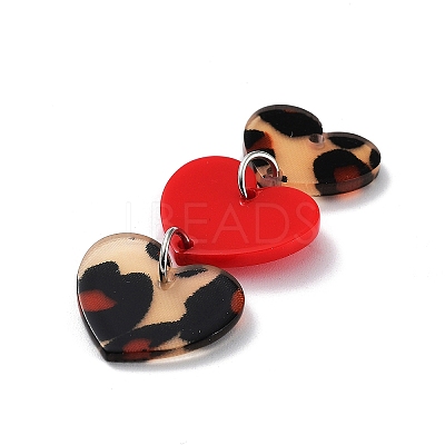 Valentine's Day Opaque Acrylic Pendants OACR-P025-C03-1