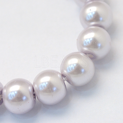 Baking Paint Pearlized Glass Pearl Round Bead Strands HY-Q003-6mm-25-1