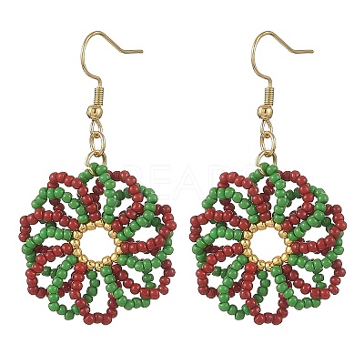 Christmas Glass Dangle Earrings EJEW-MZ00829-1