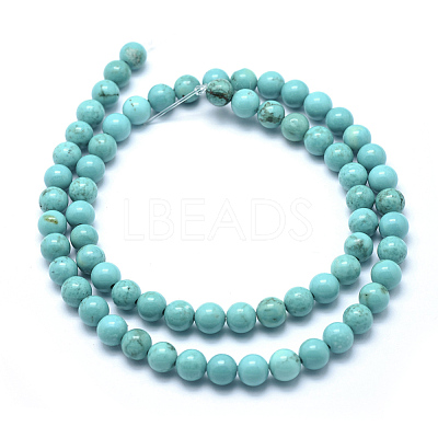 Natural Howlite Round Beads Strands X-TURQ-G148-03-6mm-1