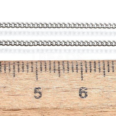 Long-Lasting Plated Brass Curb Chain Necklaces NJEW-K112-07P-NF-1