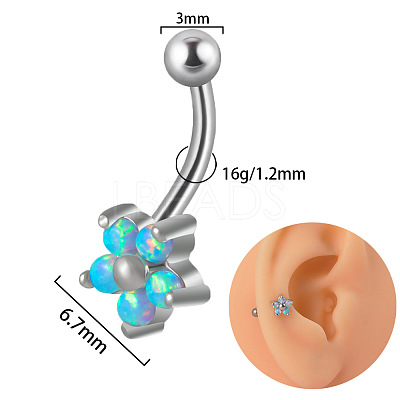 G23 Titanium Pave Deep Sky Blue Cubic Zirconia Curved Barbell Cartilage Earrings FS-WGD98FB-27-1