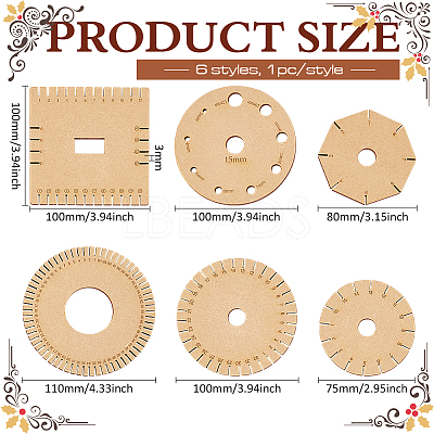 1 Set 6Pcs Wooden Bracelet Knitting Loom Boards TOOL-BC0002-99-1