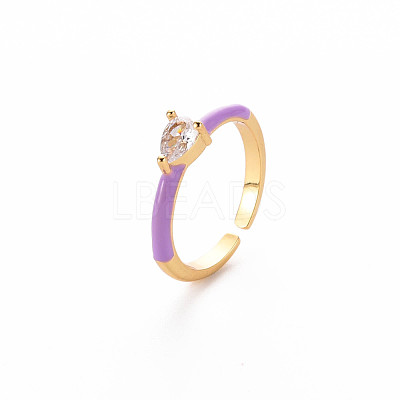 Brass Enamel Cuff Rings RJEW-T016-27C-NF-1