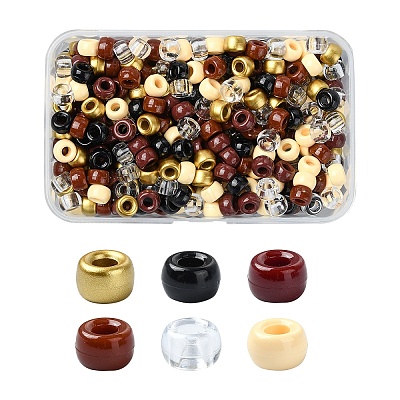 480Pcs 6 Colors Opaque & Transparent Plastic Beads KY-YW0001-75A-1