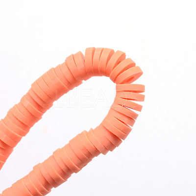 Flat Round Handmade Polymer Clay Bead Spacers X-CLAY-R067-4.0mm-19-1