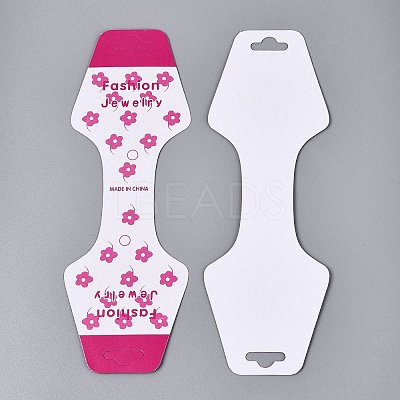 Fold Over Cardboard Paper Jewelry Display Cards for Necklace & Bracelet Storage CDIS-N004-02-1