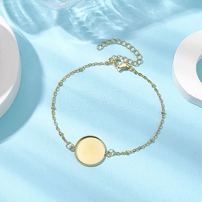 304 Stainless Steel Round Cabochon Setting Bracelets BJEW-JB11089-01-1