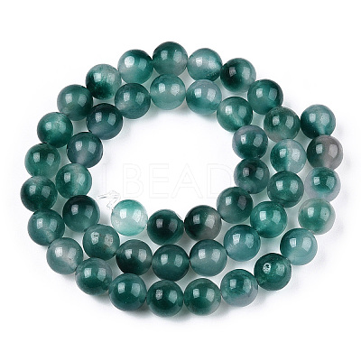 Two Tone Natural White Jade Bead Strands G-R165-8mm-05-1