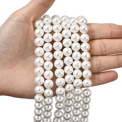 Eco-Friendly Dyed Glass Pearl Round Beads Strands HY-A002-10mm-RB001-1