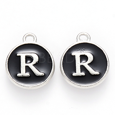 Platinum Plated Alloy Charms X-ENAM-S118-02R-P-1