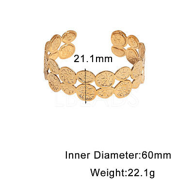 Hammered 304 Stainless Steel Cuff Bangles FS-WG9799F-02-1