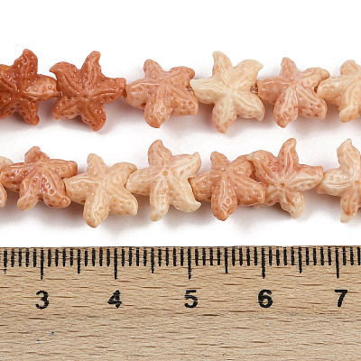 Synthetic Coral Dyed Carved Beads Strands SHEL-K007-18C-1