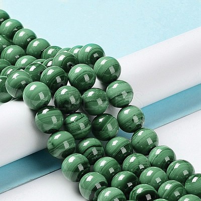 Natural Malachite Beads Strands G-F571-27AB1-12mm-1