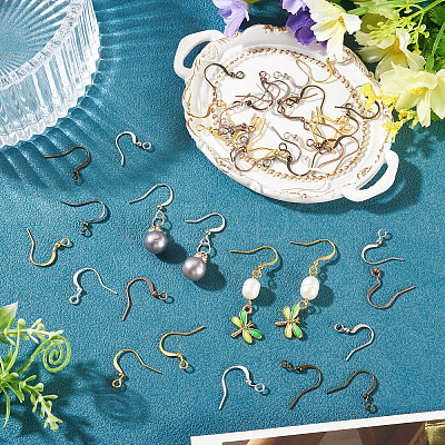 60Pcs 6 Colors Brass French Earring Hooks KK-TADJ0001-10-1