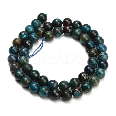 Natural Chrysocolla Beads Strands G-G475-A03-8mm-1