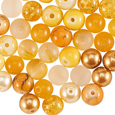 200Pcs 10 Style Glass Beads Strands GLAA-CJ0001-38-1