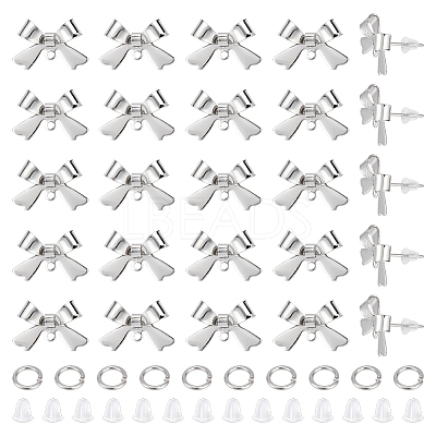26Pcs Bowknot Brass Earring Findings DIY-ME0001-09P-1