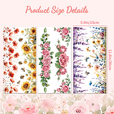 3 Sheets 3 Styles PVC Waterproof Decorative Stickers DIY-WH0404-068-1